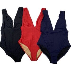 3 JCrew sz 14 Plunge V-Neck One-Piece Swimsuits